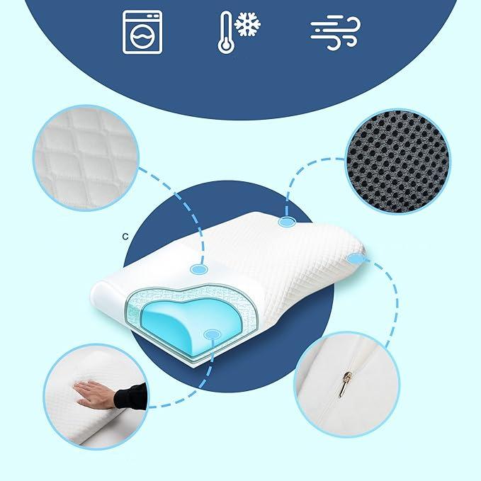 Ergonomic Snore Relief Pillow  Memory Foam Neck Support - Product example