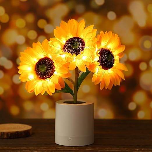 Sunflower Table Lamp  LED Floral Night Light - Product detail 12