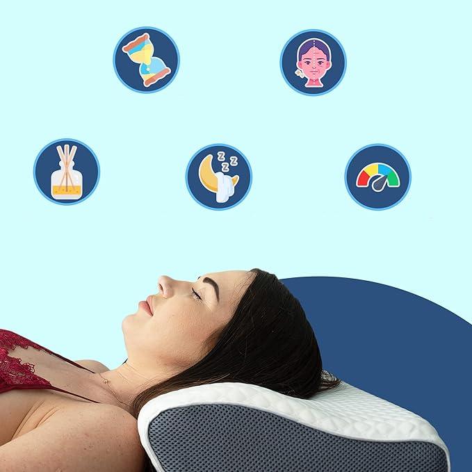 Ergonomic Snore Relief Pillow  Memory Foam Neck Support - Product detail 4