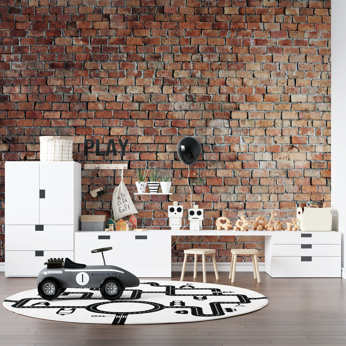 Brick Mural Wallpaper | Industrial Style Red Pattern