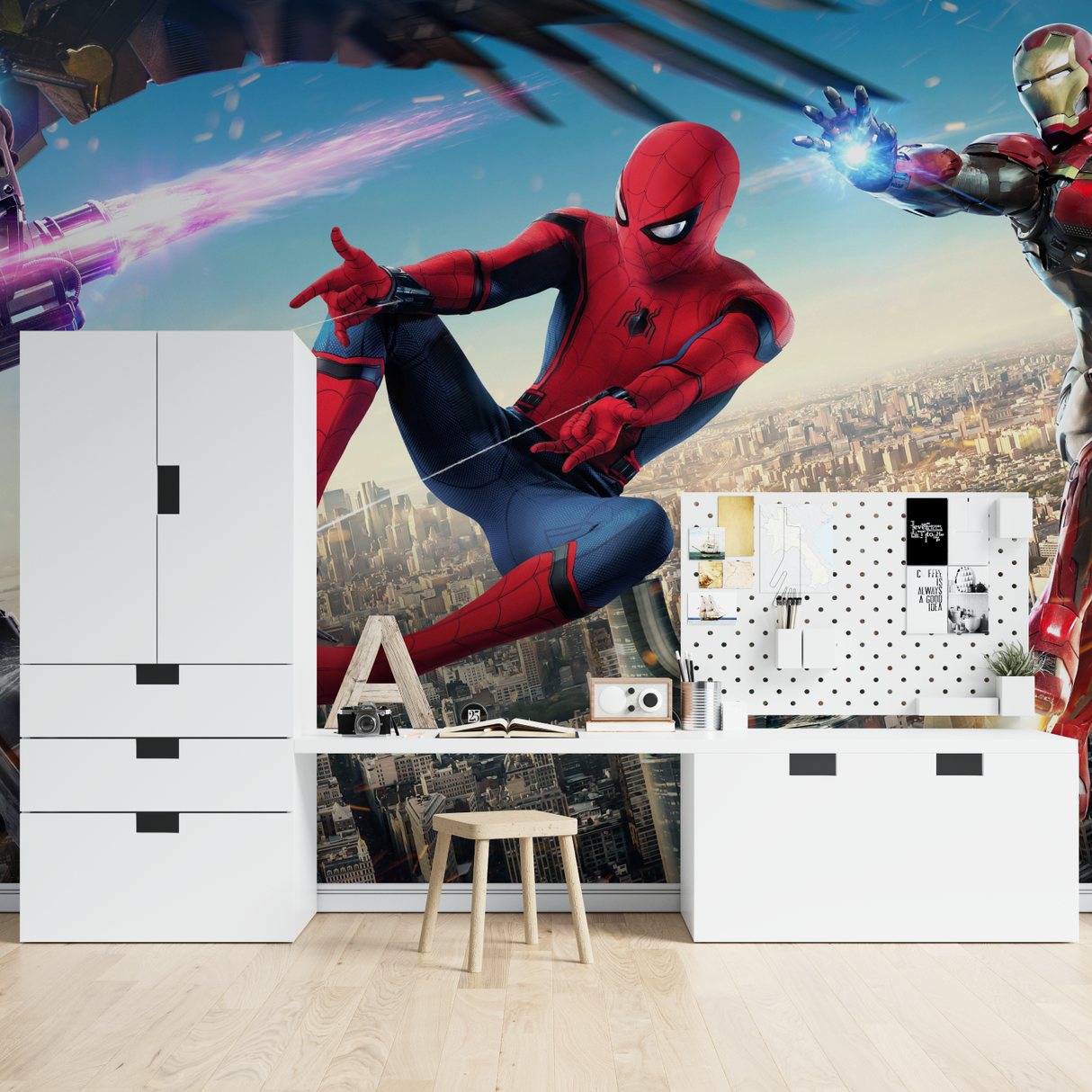 Superhero Mural Wallpaper | Spider-Man Action Scene