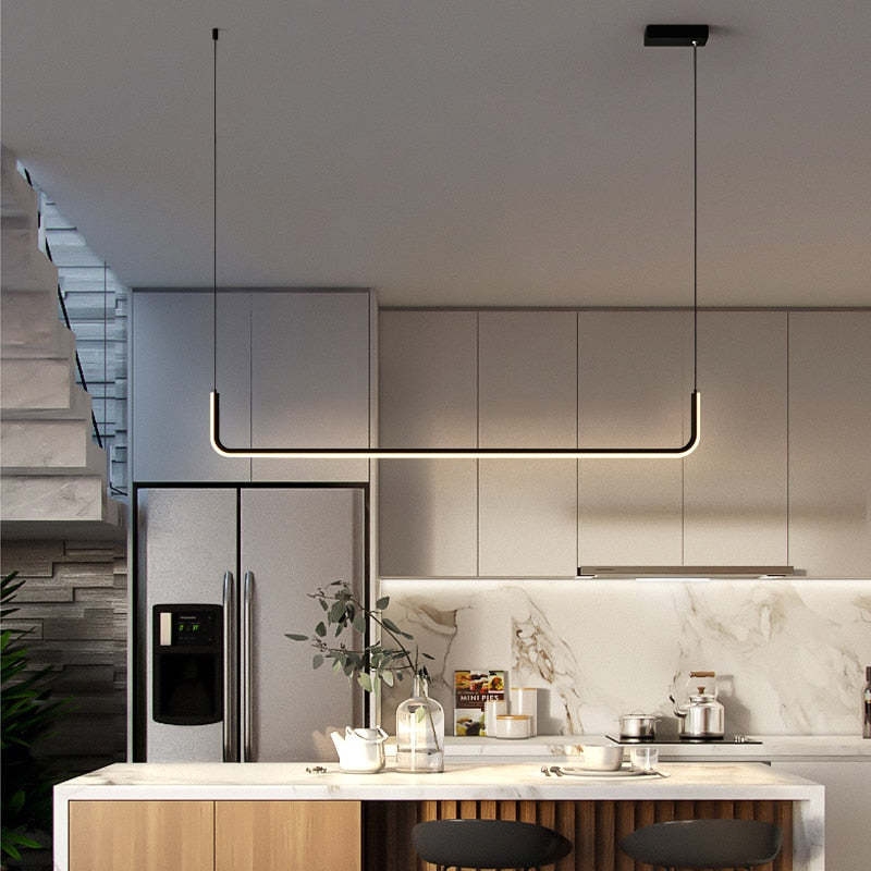 Modern LED Pendant Light  Geometric Linear Design - Product example