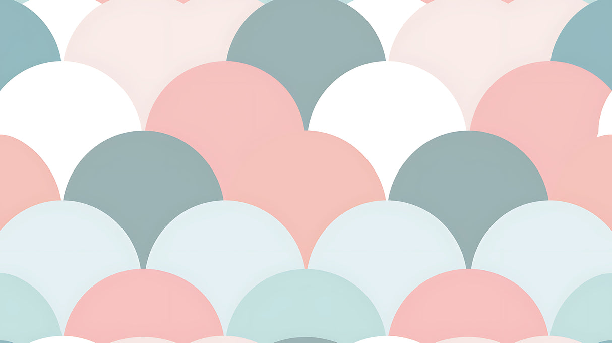 Geometric Mural Wallpaper | Pastel Scallop Pattern