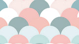 Geometric Mural Wallpaper | Pastel Scallop Pattern
