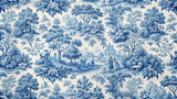 Vintage Mural Wallpaper | Blue Toile de Jouy Pastoral Scene