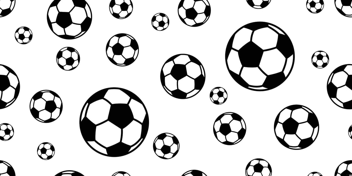 Football Mural Wallpaper | Black and White Soccer Ball Pattern