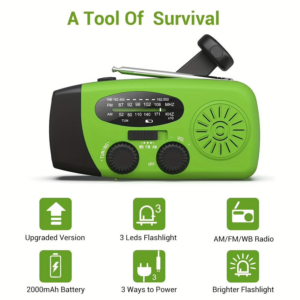 Emergency Radio Power Bank  Solar Hand Crank FM NOAA Receiver - Product detail 4