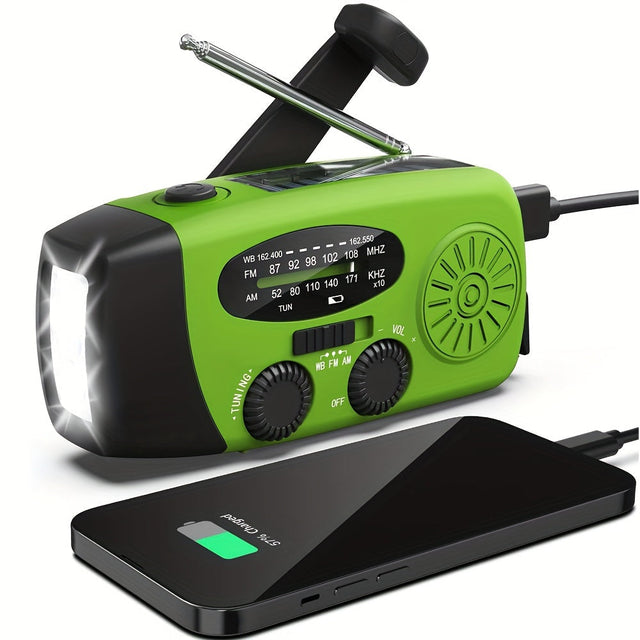 Emergency Radio Power Bank  Solar Hand Crank FM NOAA Receiver - Product showcase