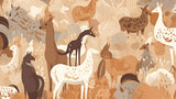 Forest Animals Mural Wallpaper | Terracotta Safari Design