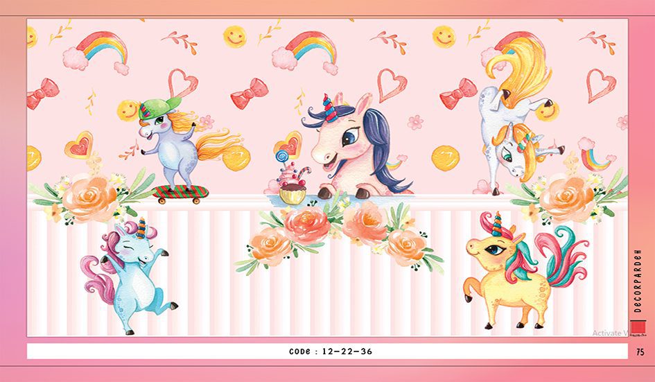 Unicorn Mural Wallpaper | Playful Pink Fantasy with Rainbows