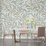 Foliage Mural Wallpaper | Sage Green Botanical Pattern