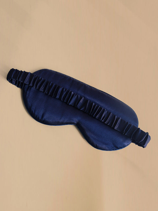 Luxury Sleep Eye Mask  Pure Mulberry Silk With Ruffle Trim - Product showcase