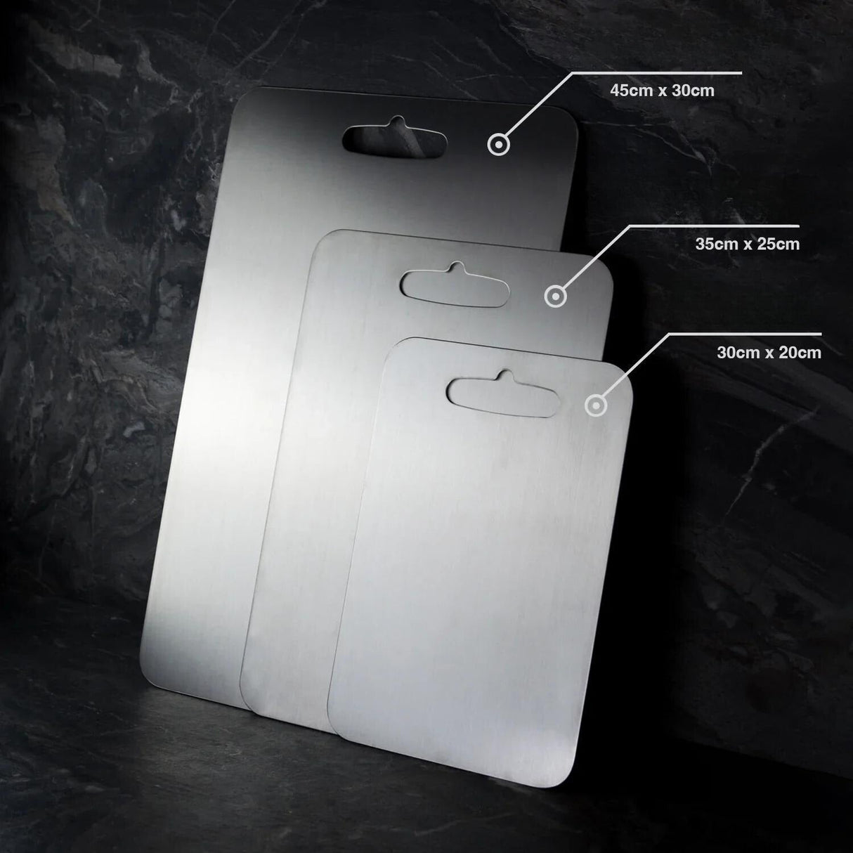 Premium Titanium Cutting Board  Antibacterial Multi-Size Set - Product showcase