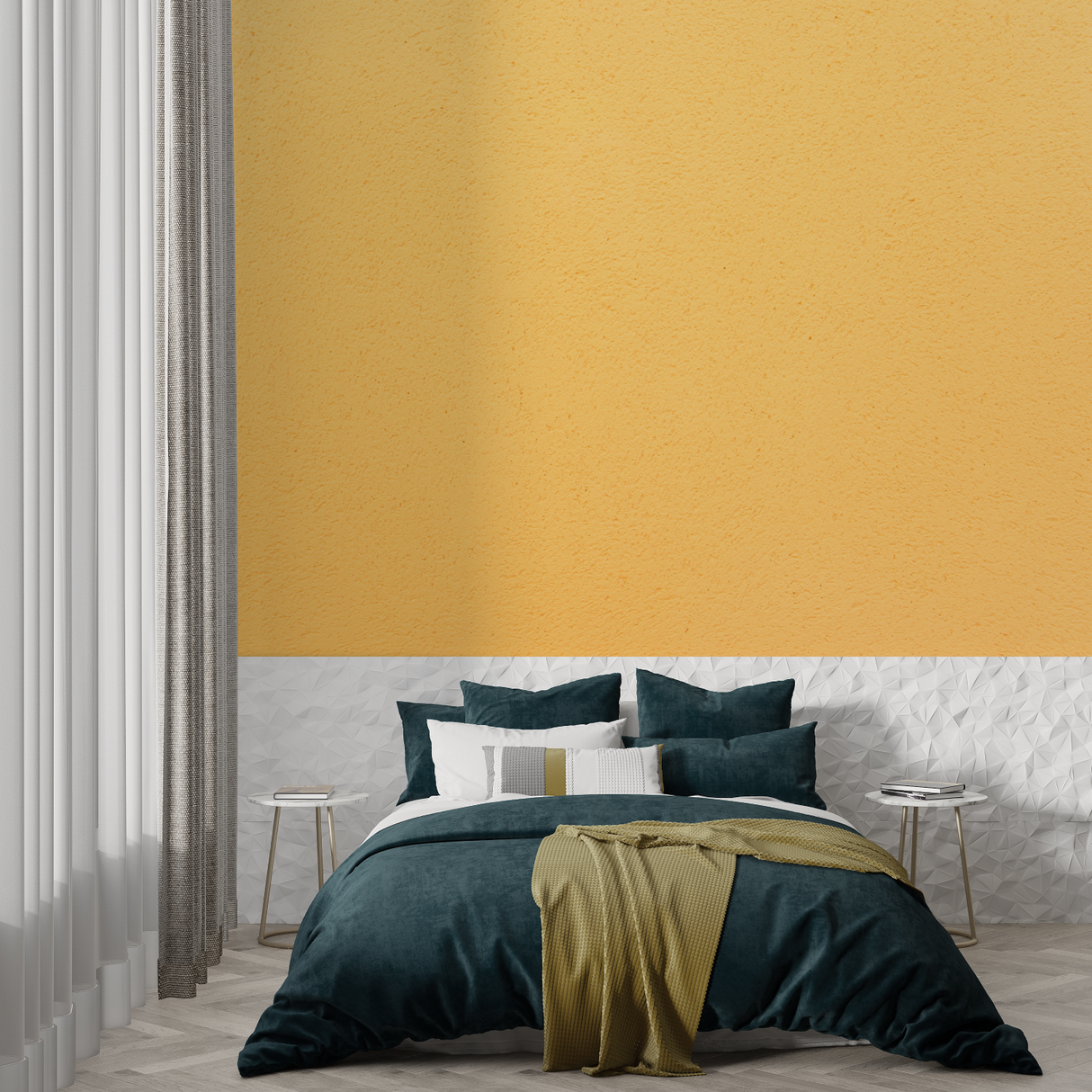 Yellow Mural Wallpaper | Warm Sunshine Design