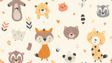 Forest Animals Mural Wallpaper | Cute Nursery Design with Fox and Bear