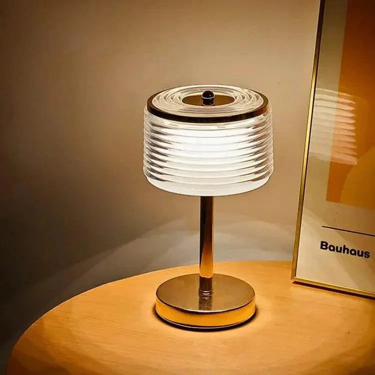 Modern Ring Table Lamp  Layered Glass Shade With Gold Base - Product detail 6