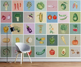 Kitchen Mural Wallpaper | Botanical Vegetables Collection