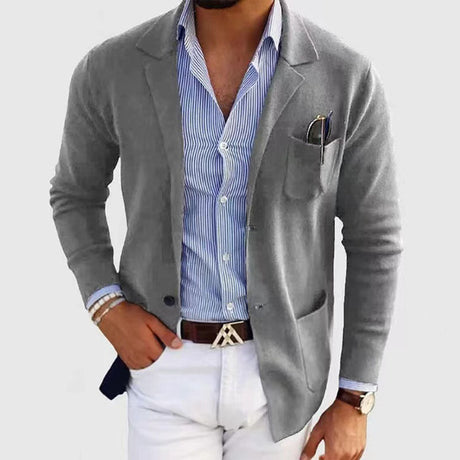 Classic Mens Blazer  Navy Blue Business Casual Design - Product detail 9