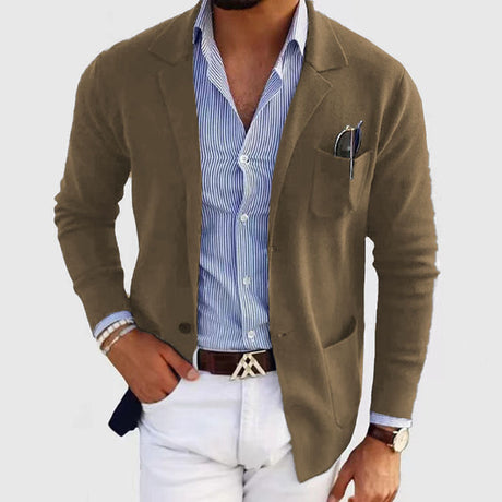 Classic Mens Blazer  Navy Blue Business Casual Design - Product detail 8