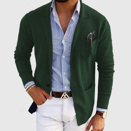 Classic Mens Blazer  Navy Blue Business Casual Design - Product detail 12