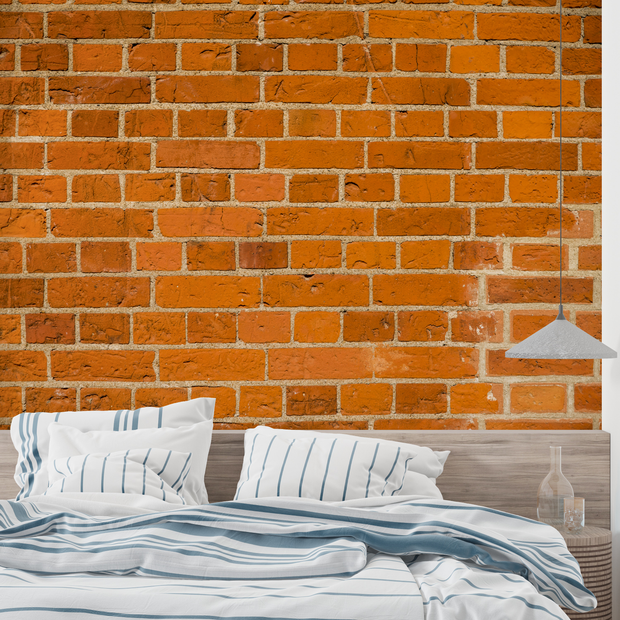 Brick Mural Wallpaper | Industrial Orange Terracotta Design