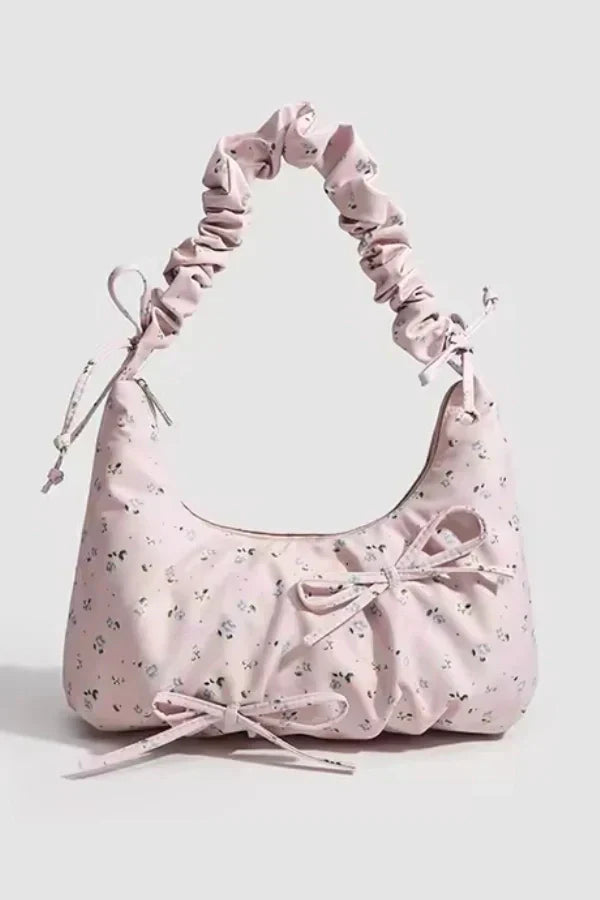 Floral Hobo Bag  Ruched Handle Botanical Print - Product detail 8