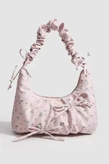 Floral Hobo Bag  Ruched Handle Botanical Print - Product detail 8
