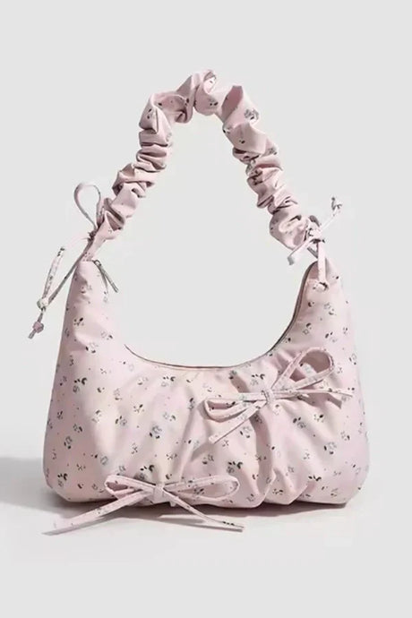 Floral Hobo Bag  Ruched Handle Botanical Print - Product detail 8