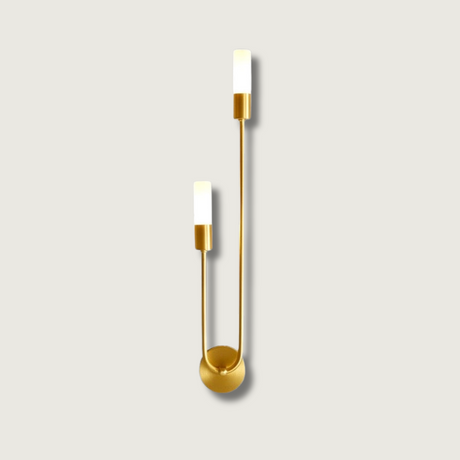 Modern LED Wall Light  Dual Head Brass Finish - Product showcase