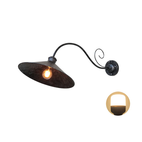 Vintage Wall Sconce  Black Metal Curved Arm Design - Product detail 8