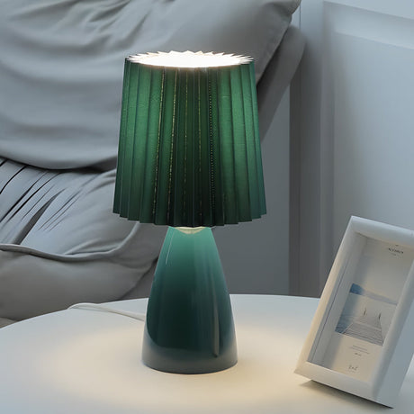 Modern Table Lamp  Pleated Shade Glass Base - Product detail 9