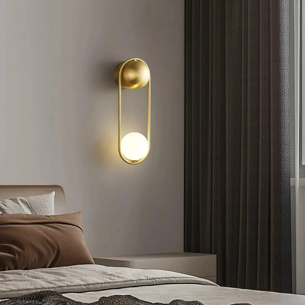 Modern Wall Sconce  Geometric Brass Frame - Product detail 8