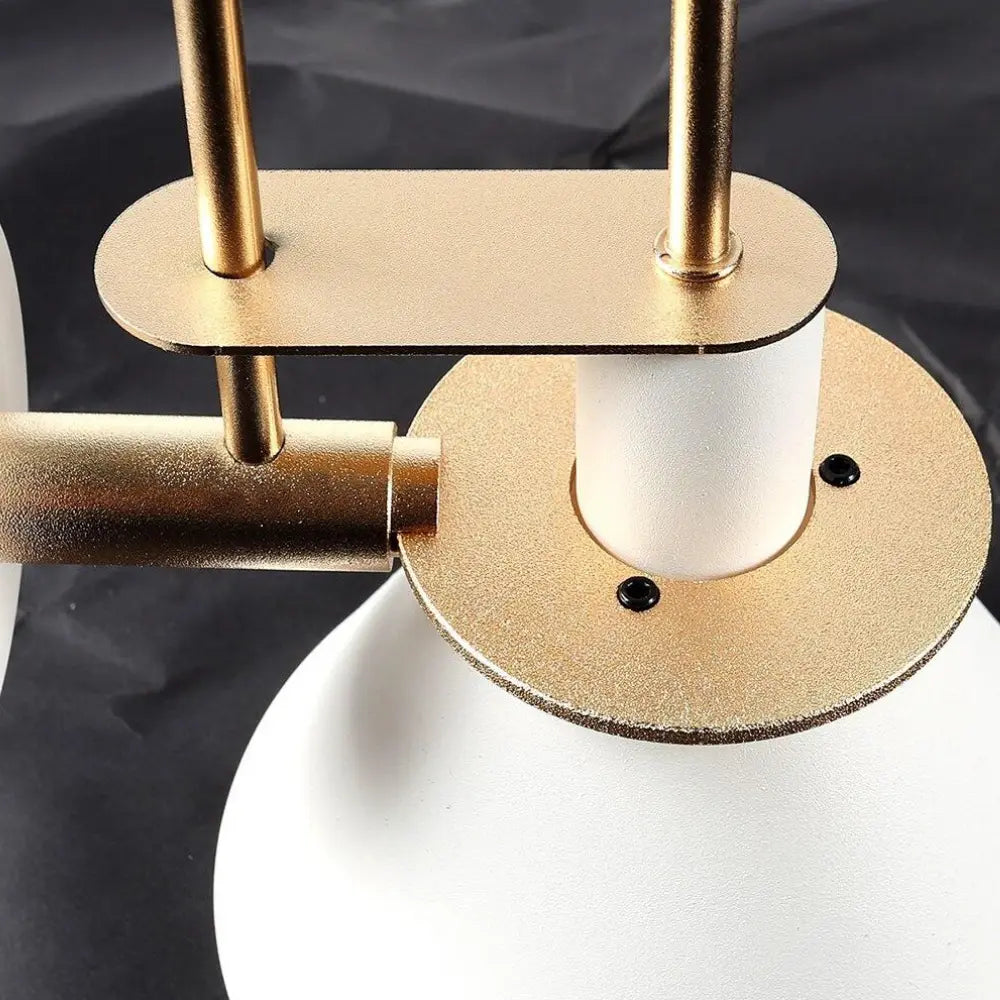 Modern Wall Sconce  White Metal Cone Shade with Gold Accents - Product detail 7