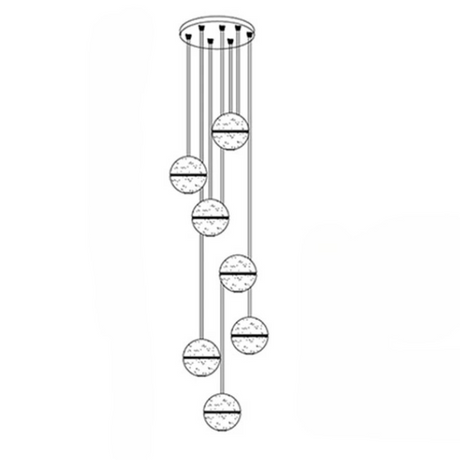 Modern Crystal Pendant Light  Seeded Glass Sphere Cluster - Product detail 26