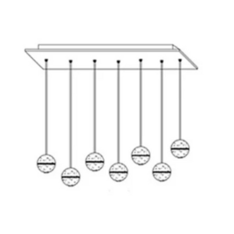 Modern Crystal Pendant Light  Seeded Glass Sphere Cluster - Product detail 27