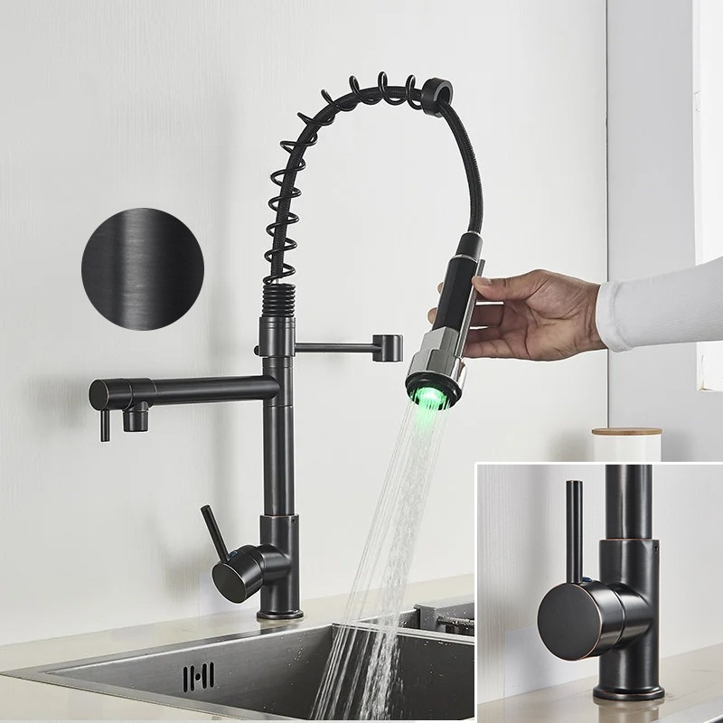 Professional Kitchen Faucet  LED Temperature Display Spring Spout - Product detail 8