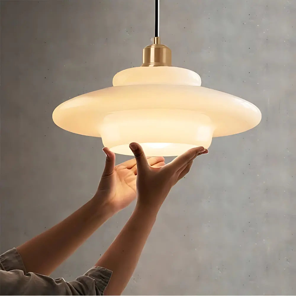 Art Deco Pendant Light  Layered Glass Shade Design - Product detail 12
