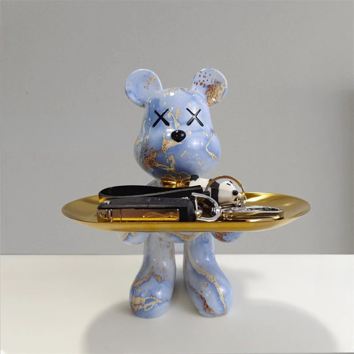 Designer Bear Tray Holder  Pink Gold Marble Effect - Product detail 9