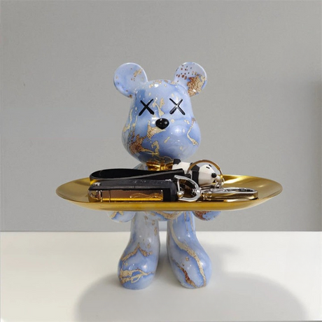 Designer Bear Tray Holder  Pink Gold Marble Effect - Product detail 9