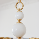 Classic Chandelier Light  Brass White Glass Design - Product detail 10