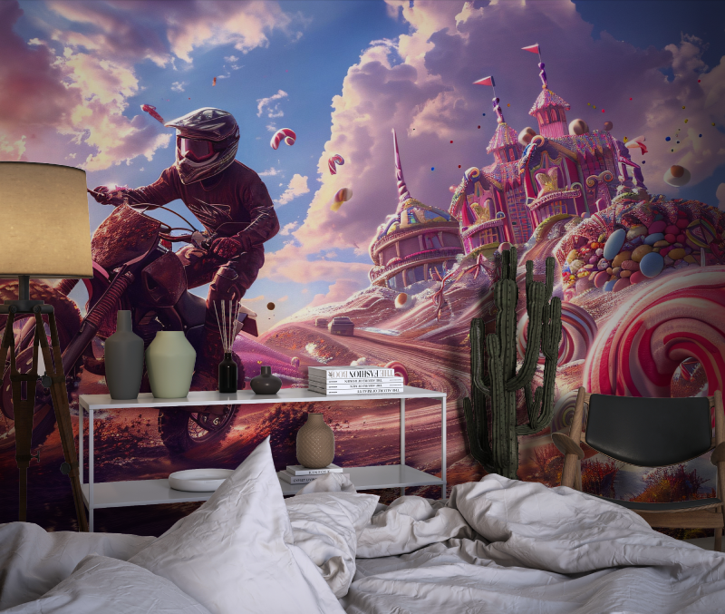 Sport Mural Wallpaper | Fantasy Motocross Adventure Castle
