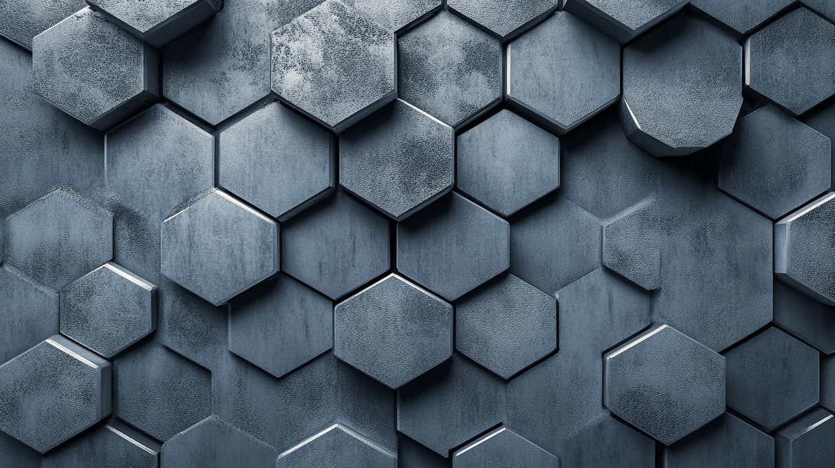 3D Geometric Mural Wallpaper | Metallic Honeycomb Pattern