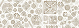 Geometric Mural Wallpaper | Tribal Beige and White Pattern