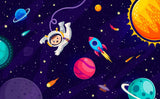 Space Mural Wallpaper | Astronaut Adventure with Planets