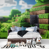 Gaming Mural Wallpaper | Pixelated Landscape Design