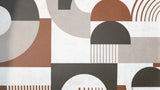 Geometric Mural Wallpaper | Modern Terracotta and Grey Design