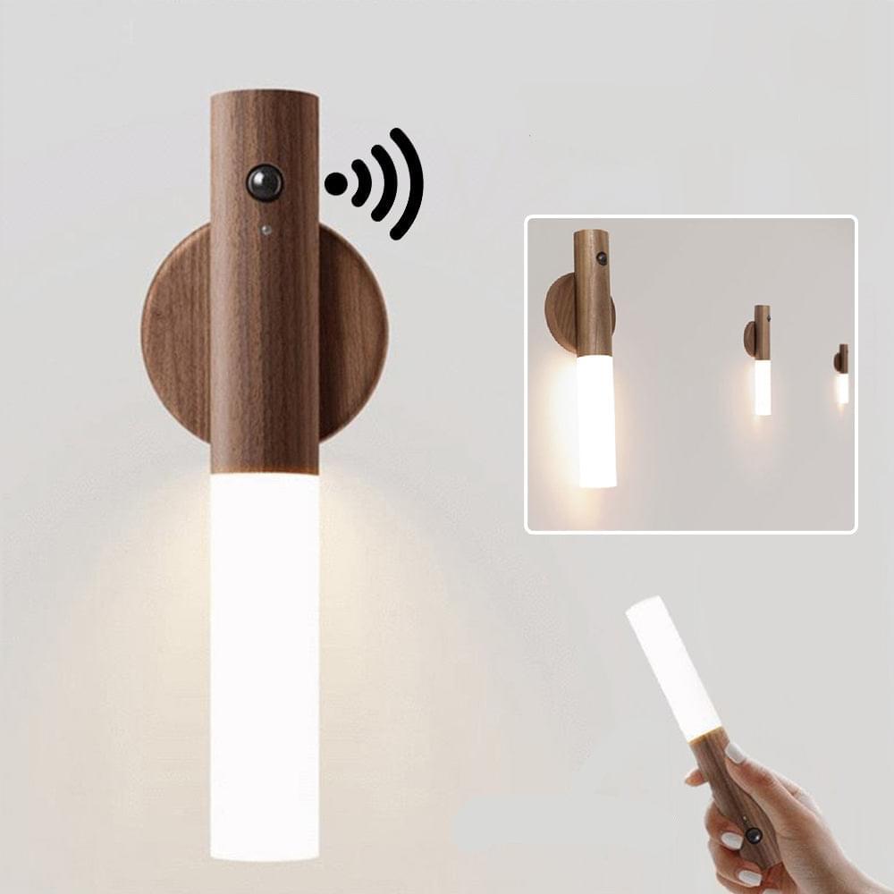 Motion Sensor LED Wall Light  Scandinavian Wood Design - Detailed view