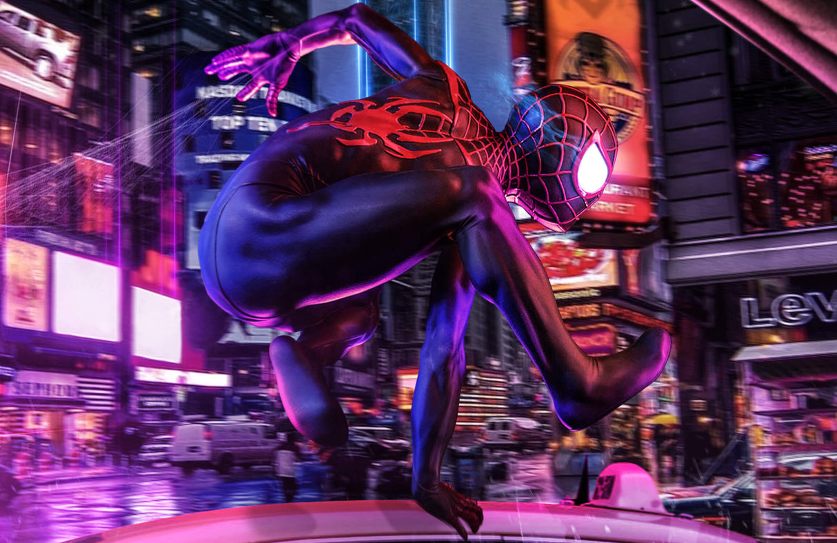 Superhero Mural Wallpaper | Spider-Man Night City Scene