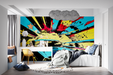 Street Art Mural Wallpaper | Dynamic Car Graffiti Explosion