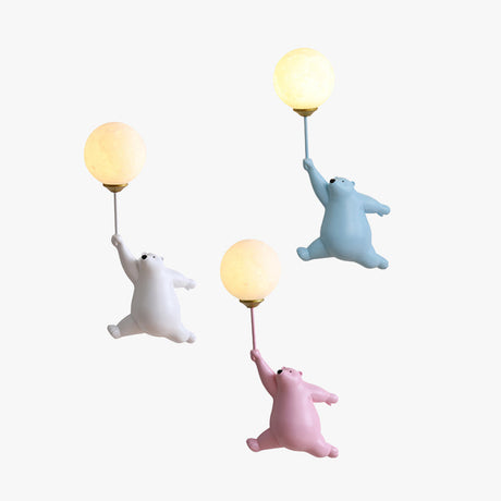 Bear Wall Light  Playful LED Lamp With Balloon - Product showcase